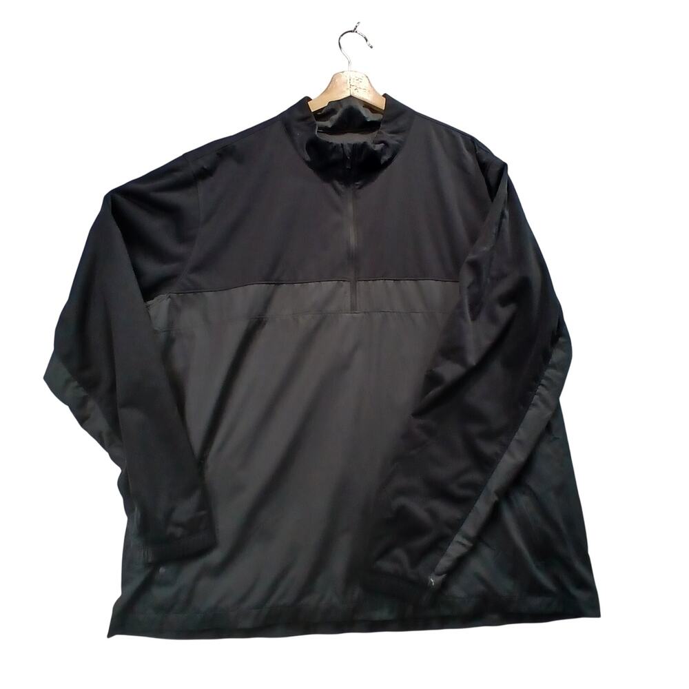 Nike Shield Mens XXL Half Zip Pullover Windbreaker Jacket Black Running